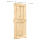 Porta Scorrevole con Set Hardware 85x210 cm Legno Massello Pino