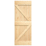 Porta Scorrevole con Set Hardware 70x210 cm Legno Massello Pino