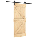 Porta Scorrevole con Set Hardware 85x210 cm Legno Massello Pino