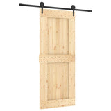 Porta Scorrevole con Set Hardware 85x210 cm Legno Massello Pino