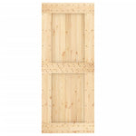 Porta Scorrevole con Set Hardware 85x210 cm Legno Massello Pino