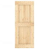 Porta Scorrevole con Set Hardware 85x210 cm Legno Massello Pino