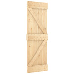 Porta Scorrevole con Set Hardware 70x210 cm Legno Massello Pino