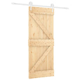 Porta Scorrevole con Set Hardware 85x210 cm Legno Massello Pino
