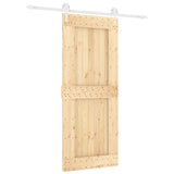 Porta Scorrevole con Set Hardware 85x210 cm Legno Massello Pino