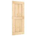 Porta Scorrevole con Set Hardware 85x210 cm Legno Massello Pino