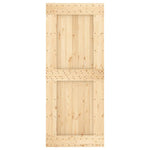 Porta Scorrevole con Set Hardware 85x210 cm Legno Massello Pino