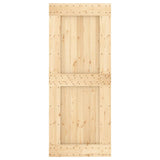 Porta Scorrevole con Set Hardware 85x210 cm Legno Massello Pino