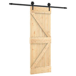 Porta Scorrevole con Set Hardware 70x210 cm Legno Massello Pino