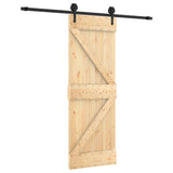 Porta Scorrevole con Set Hardware 70x210 cm Legno Massello Pino