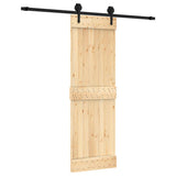 Porta Scorrevole con Set Hardware 70x210 cm Legno Massello Pino
