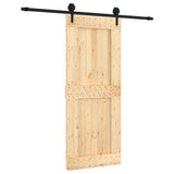 Porta Scorrevole con Set Hardware 85x210 cm Legno Massello Pino
