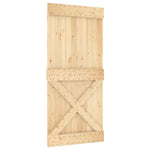 Porta Scorrevole con Set Hardware 95x210 cm Legno Massello Pino