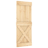 Porta Scorrevole con Set Hardware 90x210 cm Legno Massello Pino