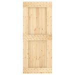 Porta Scorrevole con Set Hardware 85x210 cm Legno Massello Pino