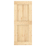 Porta Scorrevole con Set Hardware 85x210 cm Legno Massello Pino