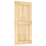 Porta Scorrevole con Set Hardware 95x210 cm Legno Massello Pino