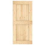 Porta Scorrevole con Set Hardware 95x210 cm Legno Massello Pino