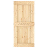 Porta Scorrevole con Set Hardware 95x210 cm Legno Massello Pino