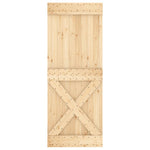 Porta Scorrevole con Set Hardware 80x210 cm Legno Massello Pino