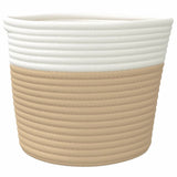 Cestini Portaoggetti 2pz Beige e Bianco 24x18 cm in Cotone