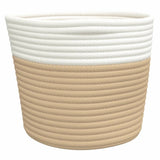 Cestini Portaoggetti 2pz Beige e Bianco 24x18 cm in Cotone