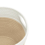 Cestini Portaoggetti 2pz Beige e Bianco 24x18 cm in Cotone