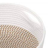 Cestini Portaoggetti 2pz Marrone e Bianco 28x28 cm in Cotone