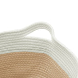 Cestino Portaoggetti Beige e Bianco 40x25 cm in Cotone