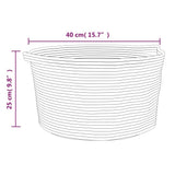 Cestino Portaoggetti Beige e Bianco 40x25 cm in Cotone