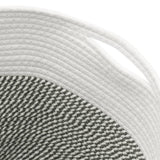 Cestino Portaoggetti Grigio e Bianco 40x35 cm in Cotone