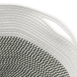 Cestino Portaoggetti Grigio e Bianco 40x35 cm in Cotone