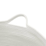 Cesto per Biancheria Beige e Bianco 55x36 cm in Cotone