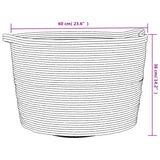 Cesto per Biancheria Marrone e Bianco 60x36 cm in Cotone