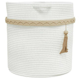 Cestino Portaoggetti Bianco 38x36 cm in Cotone