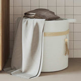 Cestino Portaoggetti Bianco 38x36 cm in Cotone