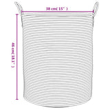 Cestino Portaoggetti Beige e Bianco 38x46 cm in Cotone