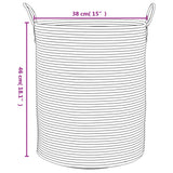 Cestino Portaoggetti Beige e Bianco 38x46 cm in Cotone