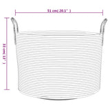 Cestino Portaoggetti Beige e Bianco 51x33 cm in Cotone
