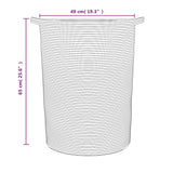 Cestino Portaoggetti Marrone e Bianco 49x65 cm in Cotone