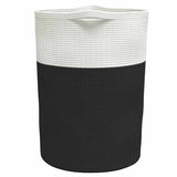 Cestino Portaoggetti Nero e Bianco 49x65 cm in Cotone