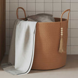Cestino Portaoggetti Marrone 40x35 cm in Cotone