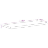 Mensola a Muro 50x20x2,5 Rettangolare Legno Acacia Bordi Vivi