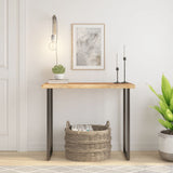 Piano Tavolo 90x40x2,5 cm Rettangolare Legno Acacia Bordi Vivi