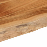 Piano Tavolo 100x40x2,5 cm Rettangolare Legno Acacia Bordi Vivi