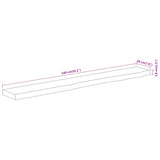 Mensola Muro 140x20x3,8cm Rettangolare Legno Acacia Bordi Vivi