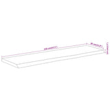 Mensola Muro 110x30x3,8cm Rettangolare Legno Acacia Bordi Vivi