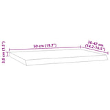 Mensola a Muro 50x40x3,8cm Rettangolare Legno Acacia Bordi Vivi