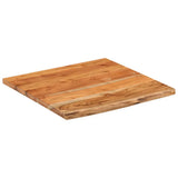 Piano Scrivania 80x80x3,8cm Quadrato Massello Acacia Bordi Vivi