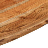 Piano Scrivania 80x80x3,8cm Quadrato Massello Acacia Bordi Vivi